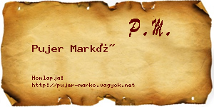 Pujer Markó névjegykártya